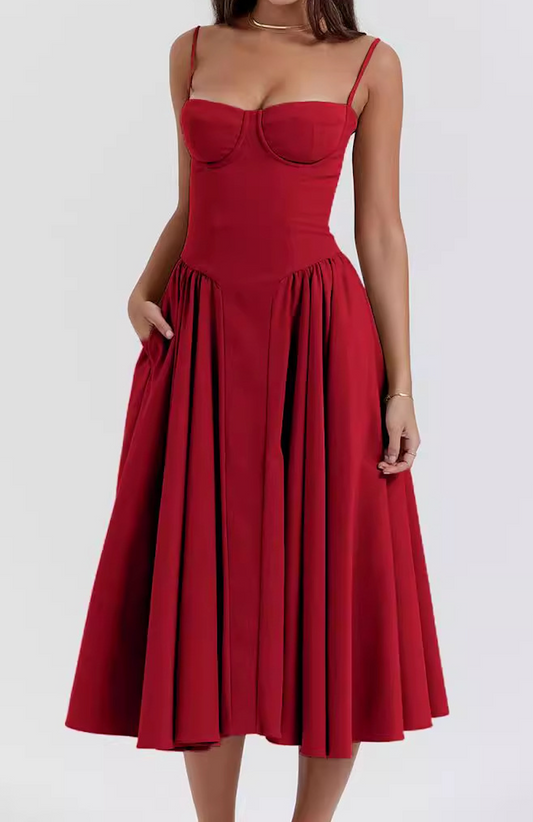 Elegant Palace Style New Low-Cut Suspender Dress