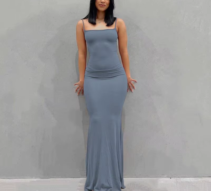 Slim Sexy Slip-On Maxi Dress