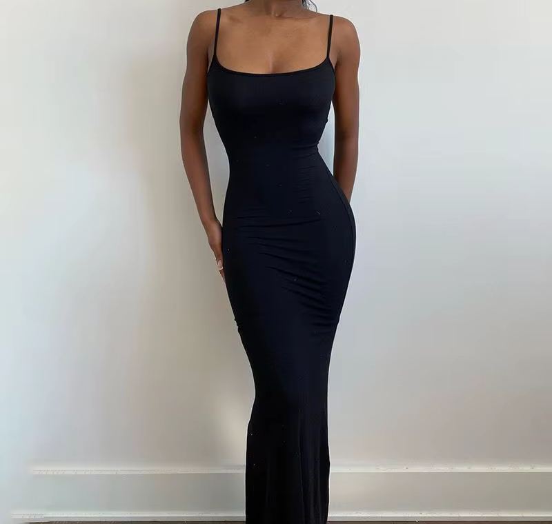 Slim Sexy Slip-On Maxi Dress