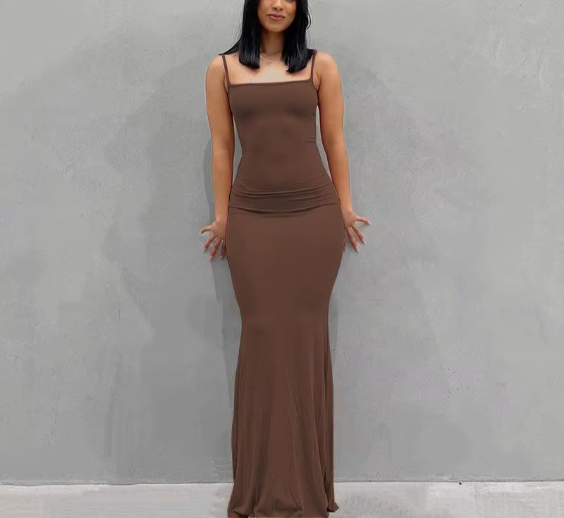 Slim Sexy Slip-On Maxi Dress