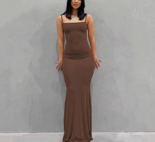 Slim Sexy Slip-On Maxi Dress