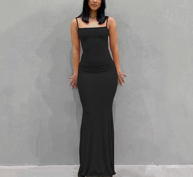 Slim Sexy Slip-On Maxi Dress