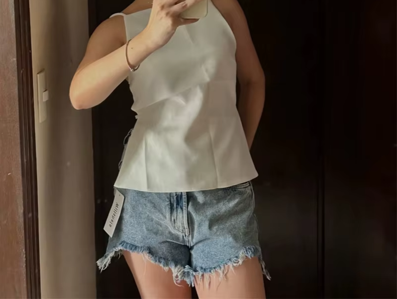 Backless Cami Top with Strap Tie