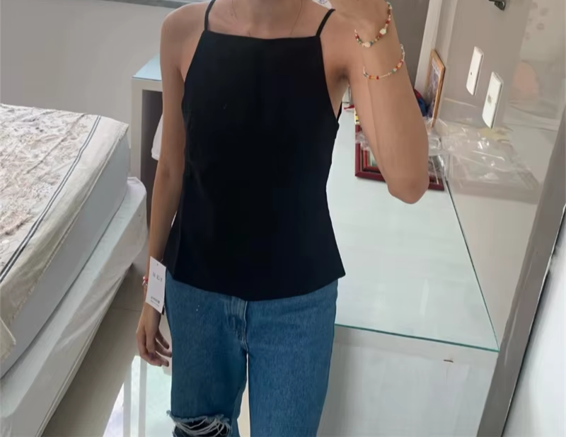 Backless Cami Top with Strap Tie