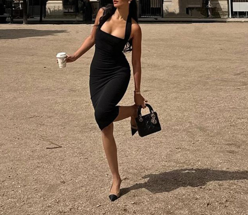 Collar Halter Backless Dress