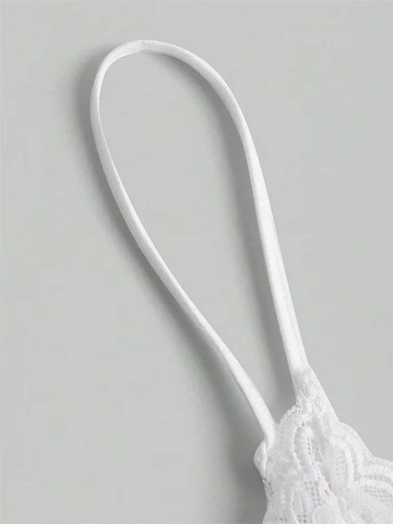 Contrast Lace Front Bow Cami Top