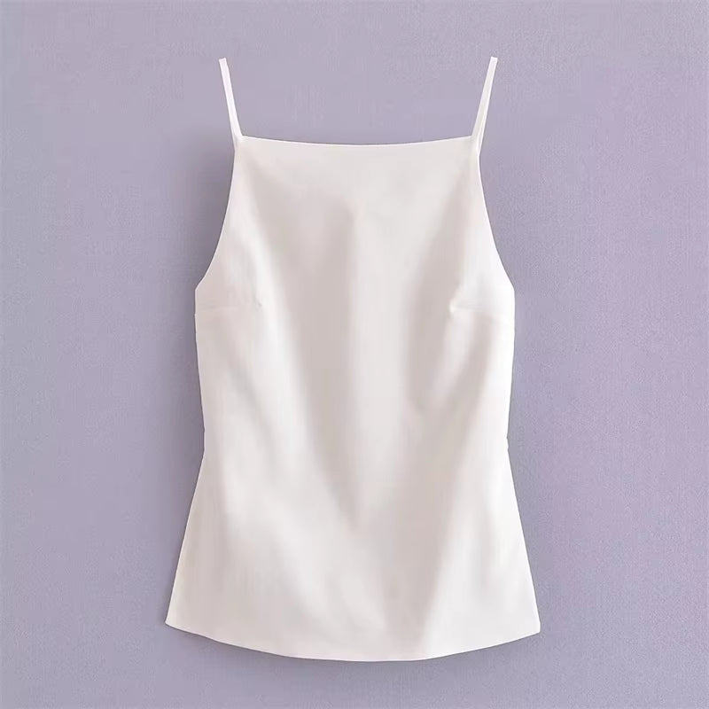 Backless Cami Top with Strap Tie