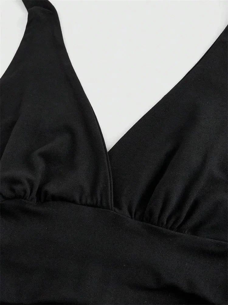 Backless Halter Crop Top