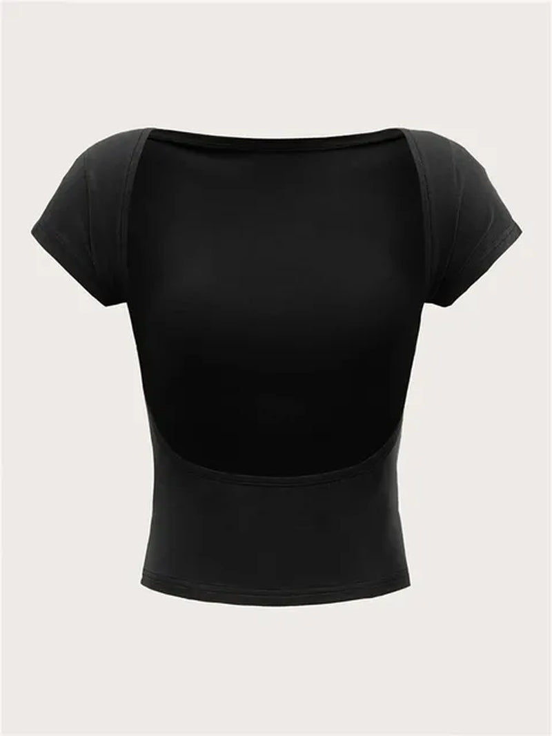 Backless Crop Top Tee